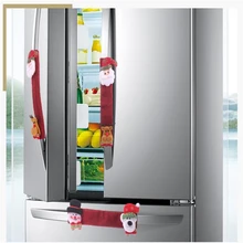 4 шт. рождественские украшения кухонный холодильник, СВЧ-печь дверные ручки тканевые скатерти защитные перчатки для духовки