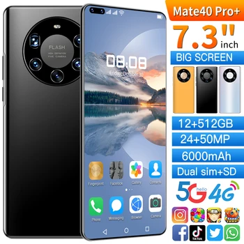 7.2-inch 4G 5G Ultra Mobile Phone Mate40 Pro+ 5000mAh Android 10.0 12GB 512GB Dual SIM Card Touch Screen Smartphone 1