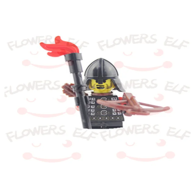 1PCS Blue Lion Red Green Dragon Knight Mini Two-person Villain Middle Age Assembling Building Blocks Children'sToy Medieval Knig 9804G