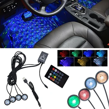 

USB Atmosphere light LED Star Sound Control Interior Decoration Durable
