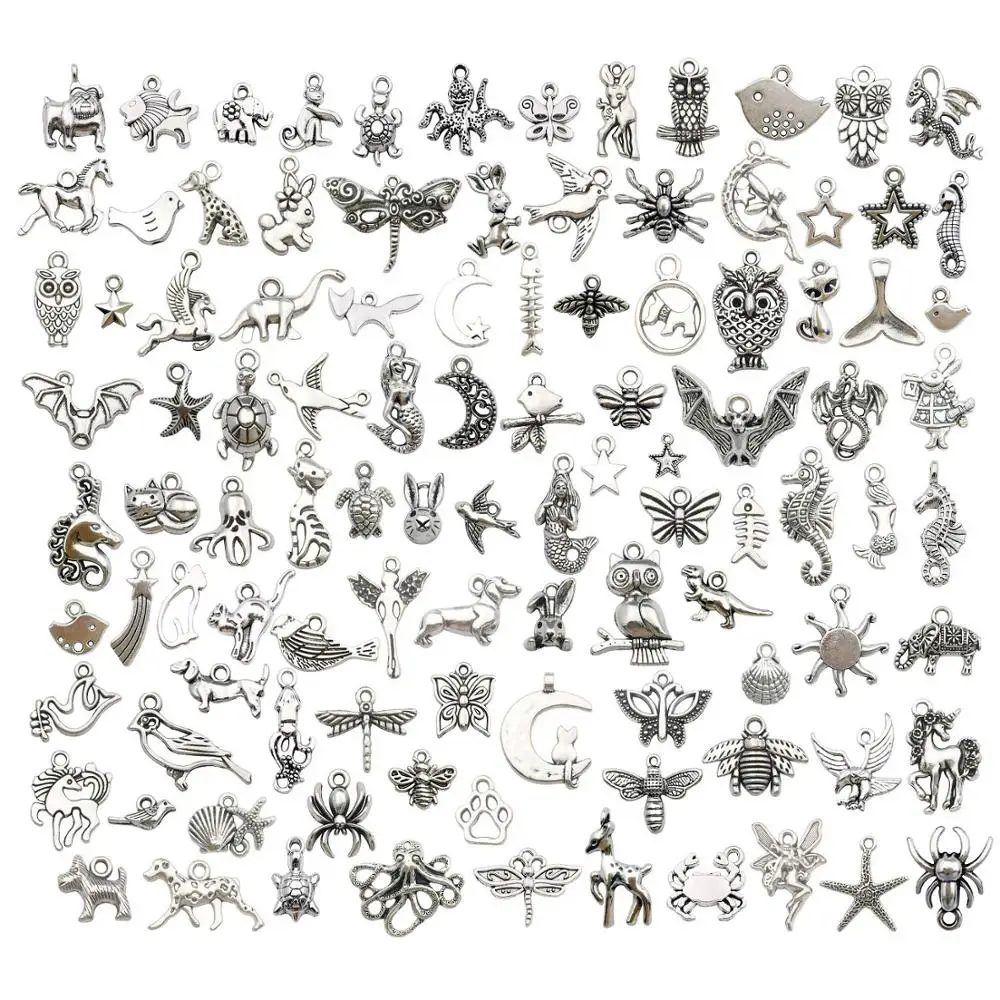 Mix Wholesale 100pcs Animal Pendants Charms For Jewellery Making
