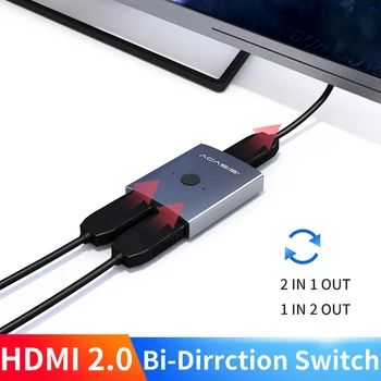 

Acasis HDMI Switch Bi-Direction 2.0 HDMI Splitter 1x2/2x1 Adapter 2 in 1 out Converter for PS4 Pro/4/3 TV Box HDMI 4K Switcher