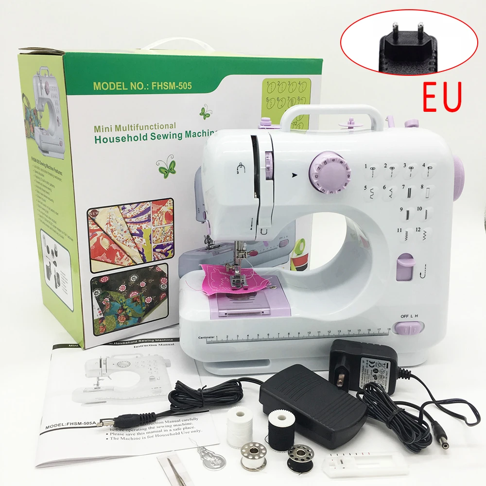 Portable Sewing Machine Mini Electric Household Crafting Mending Overlock 12 Stitches With Presser Foot Pedal Beginners Overlok Sewing Machines Aliexpress