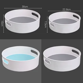 

2pc Non-Slip Rotating Storage Tray Multifunctional Plastic Storage Boxs Desktop Kitchen Candy Box Organizer Home Supplies z1227