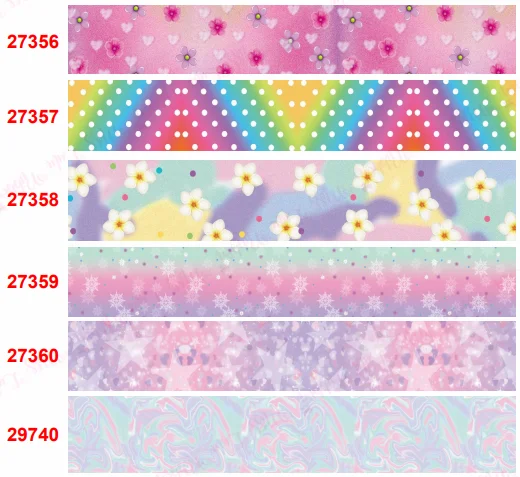 

16mm-75mm Colorful Magic Series Printed Lace Printed Grosgrain/Enemy Ribbon DIY Christmas Party Bow Decoration 50 Yards/Roll