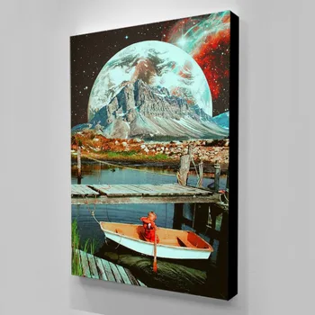 

Printed Home Decor Dream World Earth Scenery Picture Canvas Painting Nordic Wall Art Cuadros Modern Poster Bedroom Decor Modular
