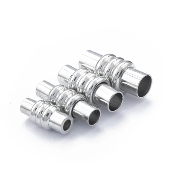 

10 Sets Silver Color Barrel Magnetic Clasp End Caps For 3mm 4mm 5mm 6mm Round Leather Cord Bracelet Necklace Jewelry Accessories