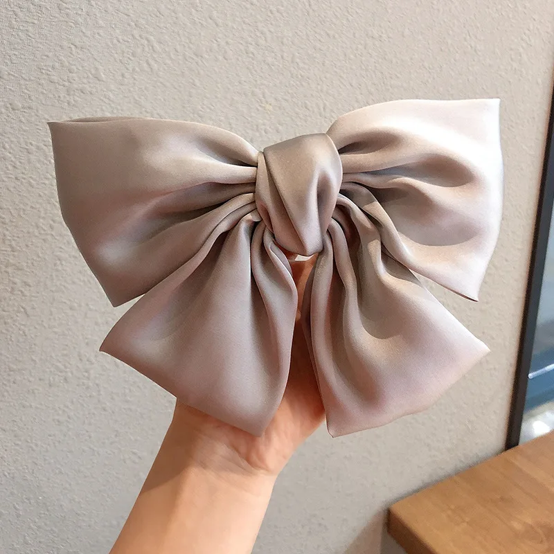 beige hair clip Высокое качество большая заколка-бабочка для волос 2 слоя шифон заколки для волос для женщин заколки для волос конский хвост аксессуары для волос - Цвет: beige hair clip