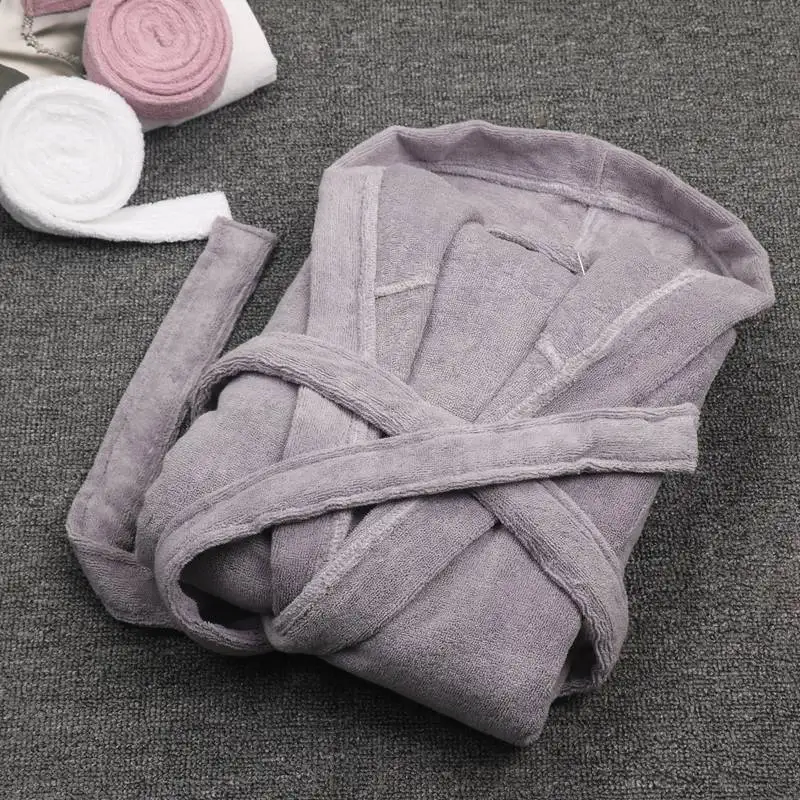 GREY Халат с капюшоном, Женская хлопковая одежда для сна, длинный халат, Женский отель, спа, плюшевый, длинный, с капюшоном, пижама-халат, кимоно, зимний, толстый, теплый - Цвет: GREY