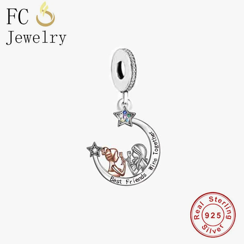 Tanio FC biżuteria Fit oryginalny Charm bransoletka 925 srebro księżyc sklep