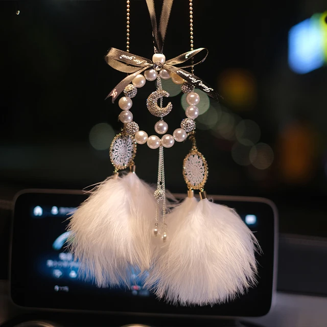 Creative Crystal Pearl Car Pendant Cute Dream Catcher Tassels