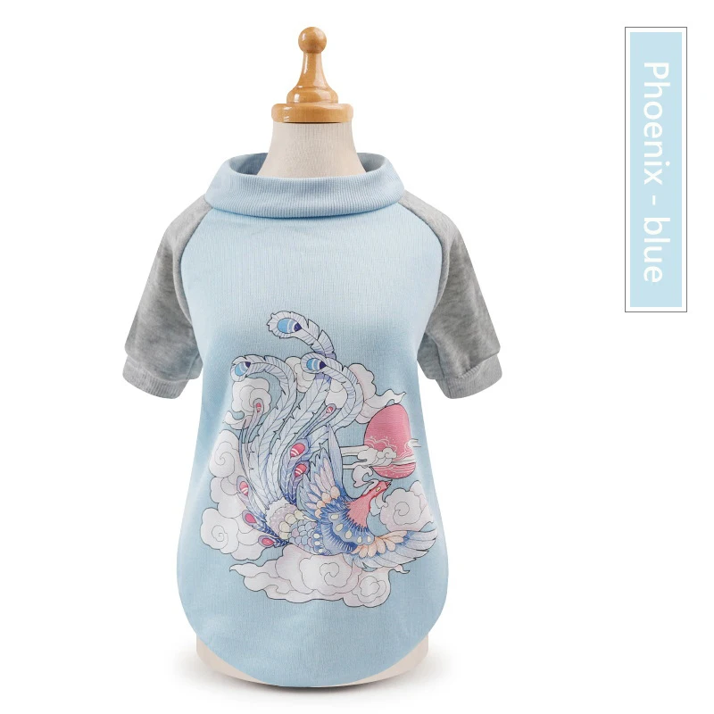10 Colors Pet Dog Sweatshirts Autumn Winter Pet Clothes Chritsmas Fashion Drawing Teng Printing Puppy Cat Costumes Two-legged - Цвет: I