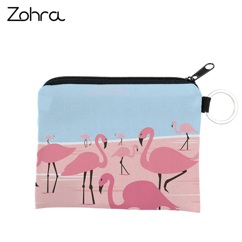 

Zohra New Style Hot Sales 3D Printed Flamingo Coin Pocket Multi-functional Key Wallet Coin Bag Wallet