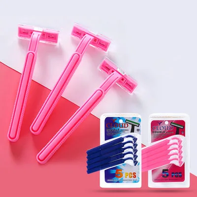 

5pcs Women Manual Shaving Knife Underarm Manual Shaver Non-slip Safety Humanized Design Shaving Face Bikini Body Leg Underarms