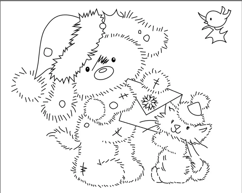 10x8 Bear holding envelope Transparent Clear Stamps for Scrapbooking for DIY Card Making Cutting Crafts Stencil