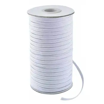 

1/8 Inch Earloop Cord DIY Elastic Cord Heavy Stretch String Braided Elastic Band Elastic Rope Sewing Elastic 100 Yards (White)