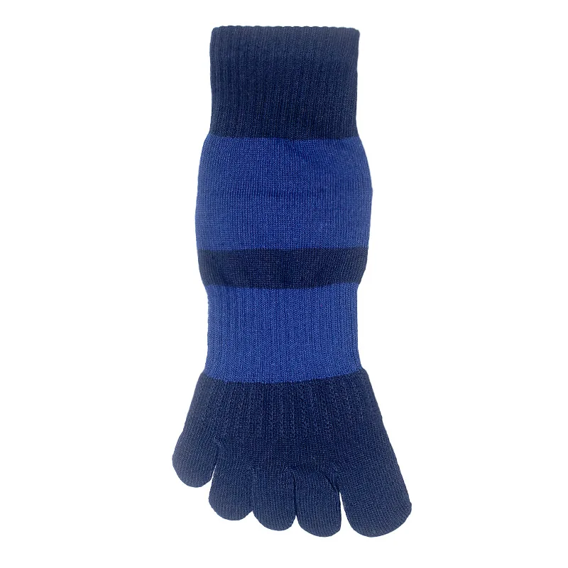 Navy Blue Мужские 5 носки с отдельными пятью пальцами ног хлопок до середины икры спортивные носки для бега дышащие влагопоглощающие супинаторы эластичные носки - Цвет: Navy Blue