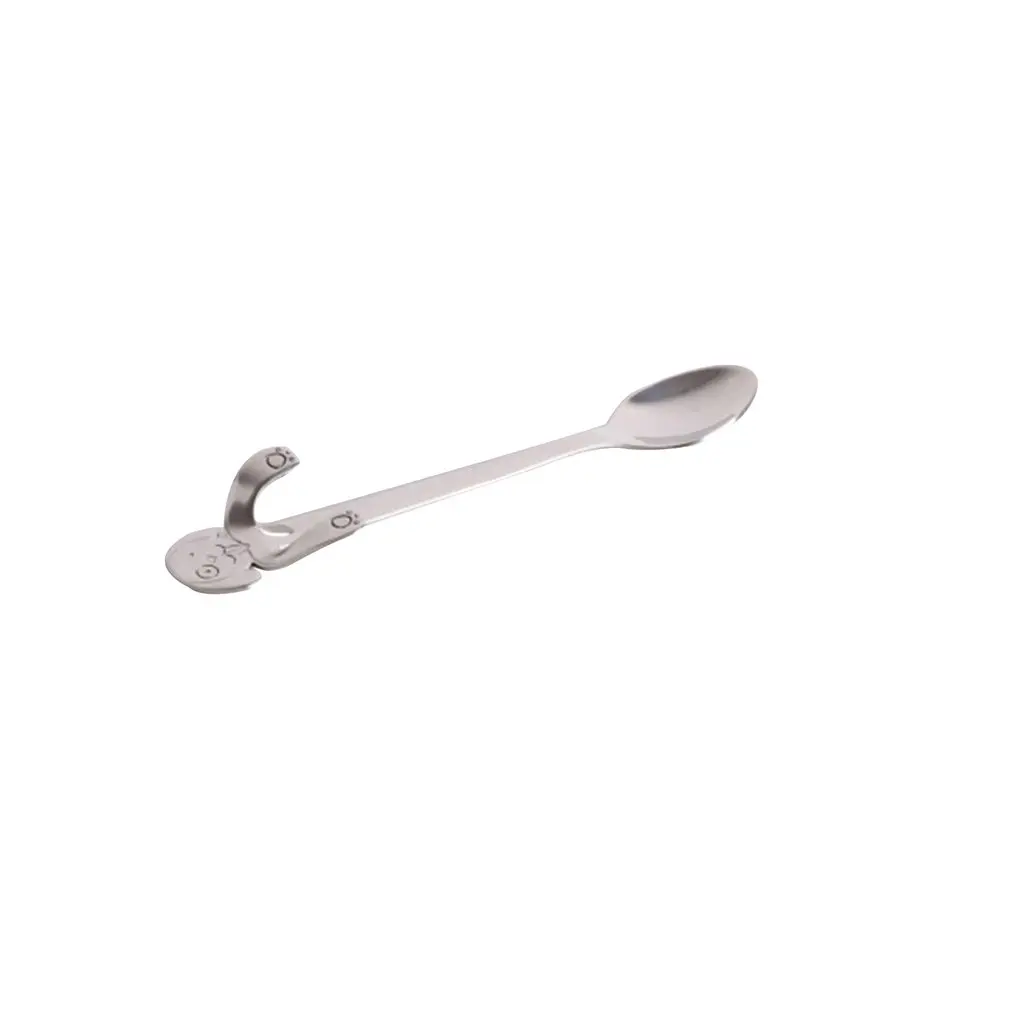 Portable Mini Cute Dog Spoon Stainless Steel Hanging Spoon Ice Cream Flatware Coffee Drinking Tool Kitchen Gadget