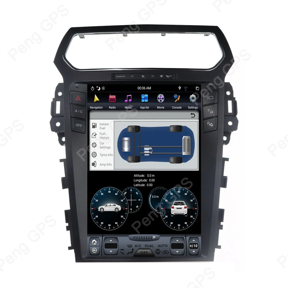 Android 8,1 автомобильное радио gps навигация для Explorer 2011- Tesla вертикальный 12," экран dvd-плеер 4K блок