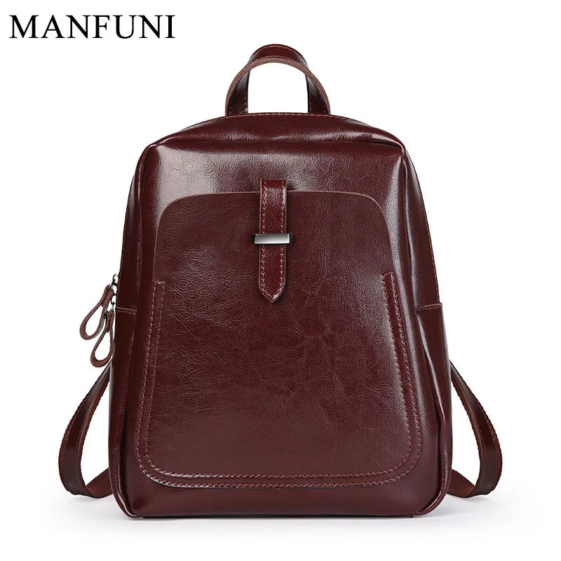 

Women Backpack 100% Genuine Leather Preppy Style Anti-theft Elegant Female Travel Bags Schoolbag For Girl Holiday Knapsack