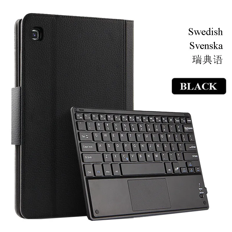 Swedish Black Для samsung Galaxy Tab S5e 10,5 чехол Беспроводной клавиатура из искусственной кожи чехол для samsung Tab S5e SM-T720 T725 многоязычный - Цвет: Swedish Black
