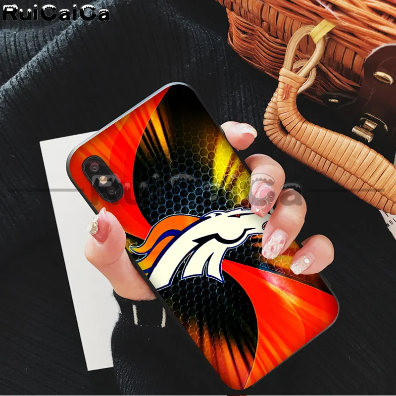 RuiCaiCa Denver Broncos Smart Cover черный мягкий чехол для iPhone X XS MAX 6 6S 7 7plus 8 8Plus 5 5S XR 11 11pro - Цвет: A4