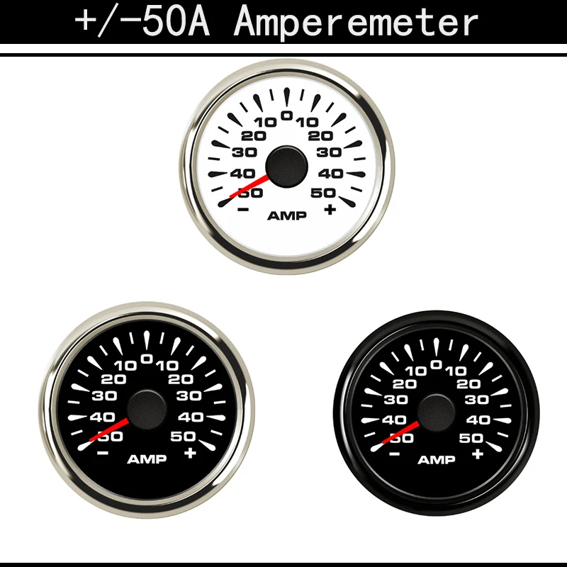 52 ММ Лодка Автомобиля Амперметр AMP + / 50A С 8 Цветами Подсветки Для Авто Грузовик