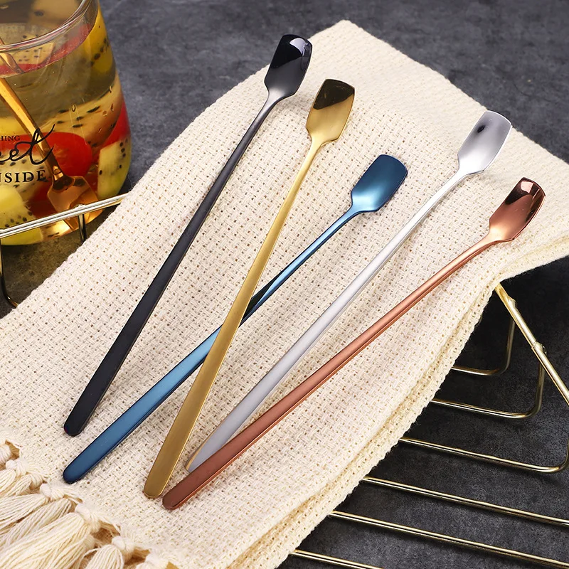 6 Gold Coffee Spoons, 6.7" Long Handle Stirring Spoons - Food Grade Stainless Steel For Tea, Espresso, Dessert - View #7