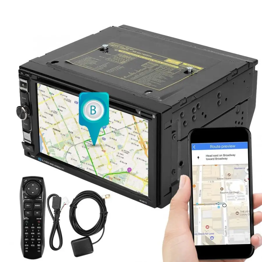 Discount autoradio 6.2inch Large-Screen Wifi Car Bluetooth GPS DVD Navigator Radio Player for Android 6.0 auto accessorie 9