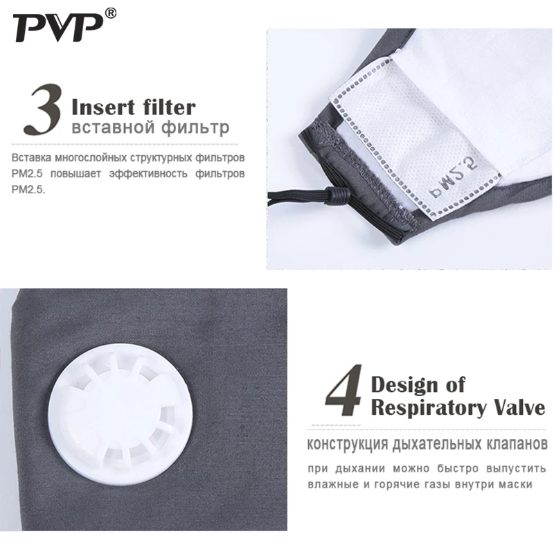 1PCS Anti Pollution Mask Dust Respirator Washable Reusable Masks Cotton Unisex Mouth Muffle for Allergy/Asthma/Travel/ Cycling