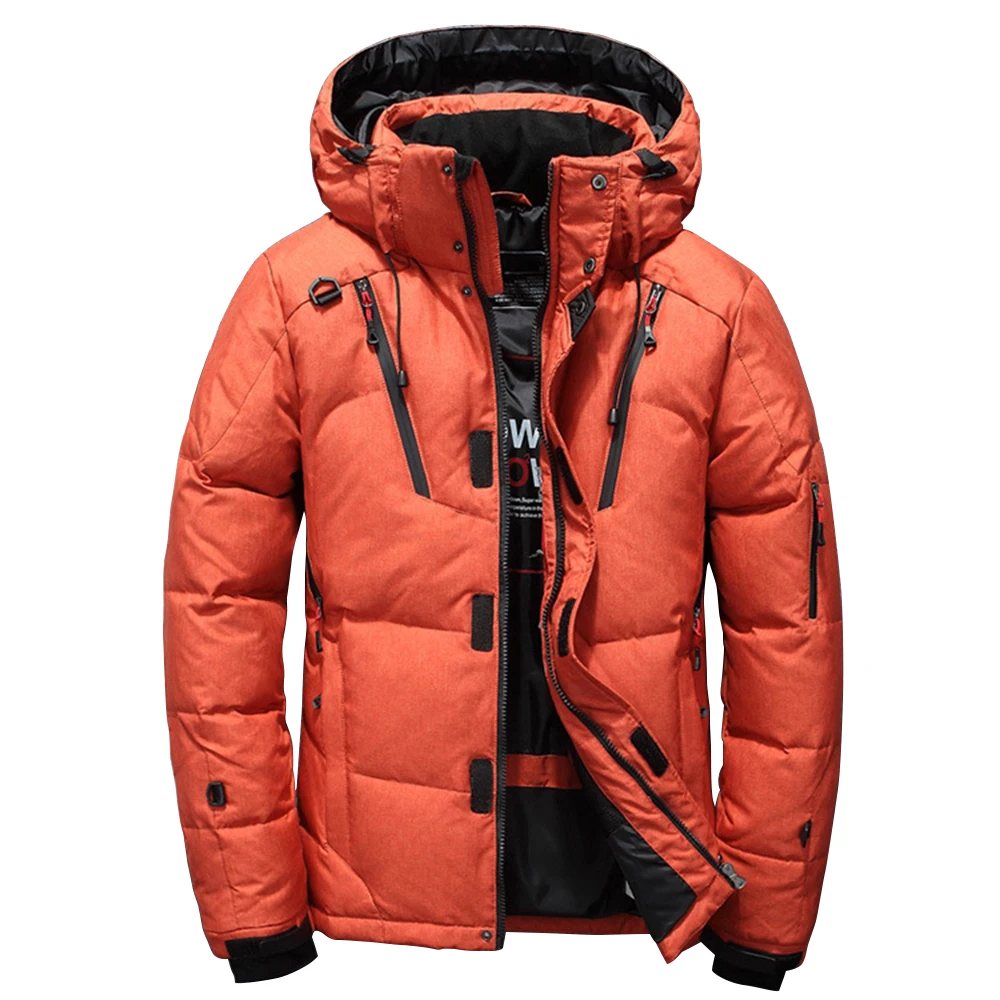 

Puimentiua 2019 High Quality Winter Warm Thicken Solid Men's Hooded Parkas Casual Male Slim Zipper Pocket Down Coat Jacket