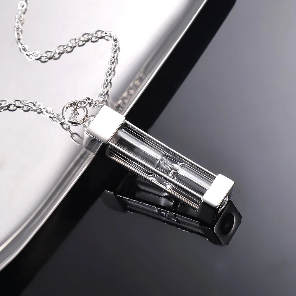 Timeless Hourglass Glass Cremation Jewelry Urn Pendant Necklace Stainless  Steel Memorial Pendants Ash Holder for Pet/Human