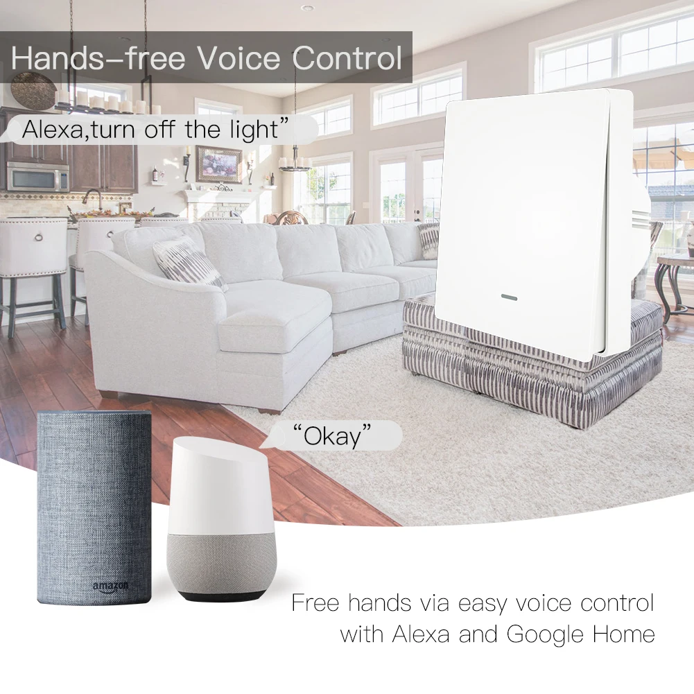 Wi-Fi Кнопка умный Переключатель 1/2/3 Gang Дистанционное Управление светильник переключатель с помощью Smart life/Tuya приложение работает с Alexa Google Home