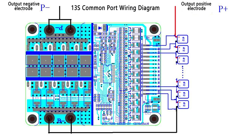 BMS 10S 12S 13S 14S 16S 30A 40A 50A 60A 100A 48V 60V 18650 литий-ионный аккумулятор Защитная плата BMS модуль баланса цепи