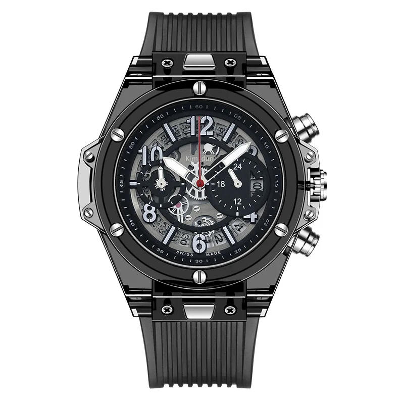 

Switzerland Diamond cutting Japan MIYOTA quartz silicone fashion simple transparent multi-function waterproof relogio feminino