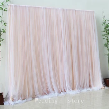 

3×3M Wedding Backdrop Stage Mesh Curtain For Wedding/Party/Birthday Decoration