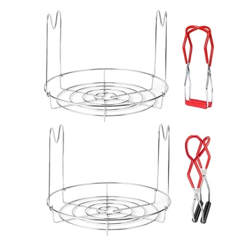 

Canner Rack, Stainless Steel Canning Rack Canning Tongs Kit for Regular Mouth Wide Mouth Mason Jars Canning Supplies
