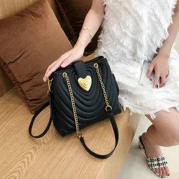 

WOMEN'S Bag Fashion New Style Bag with Chain Embroidery Shoulder Bag Cross-body Lock PU Handbag