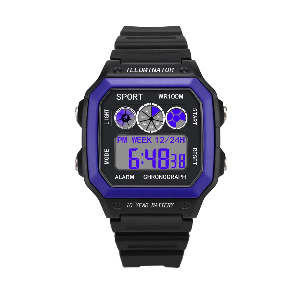 Мужские электронные часы s, светодиодный, спортивные часы, Мужские Аналоговые цифровые военные спортивные часы, светодиодный, водонепроницаемые наручные часы, часы-браслет YE1 - Цвет: B
