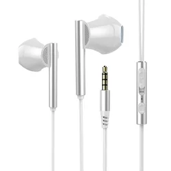 Premium EARDECO Wired In - Ear Headphones with Mic - Enhanced Bass & Dynamic Stereo Audio (White)