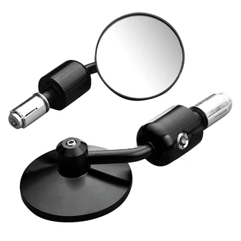 

7/8 Inch 22mm Motorcycle Handlebar End Mirrors for Honda Yamaha Suzuki Kawasaki Black