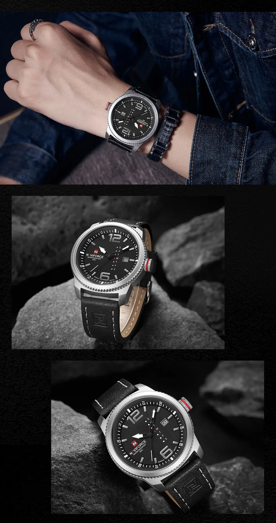 2019 Luxury Brand NAVIFORCE Date Quartz Watch Men Casual Military Sports Watches Leather Wristwatch Male Relogio Masculino Clock