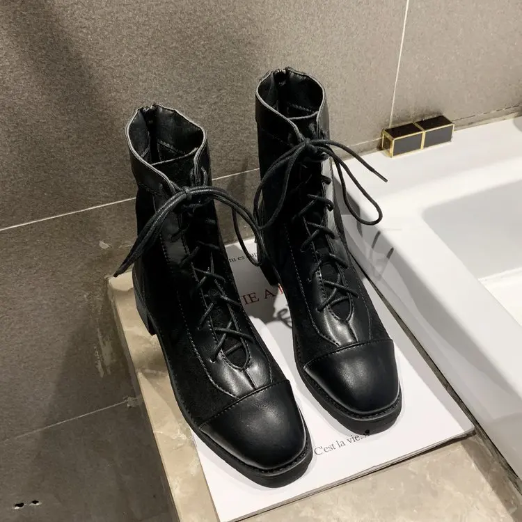 autumn fashion Korean version with thick high heel fashion female boots increased to keep warm and breathable women's shoes