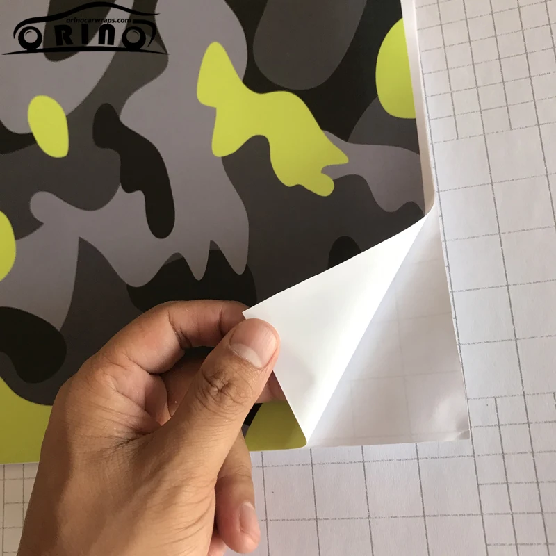 Yellow Black Grey Camouflage Vinyl Film Sticker-1