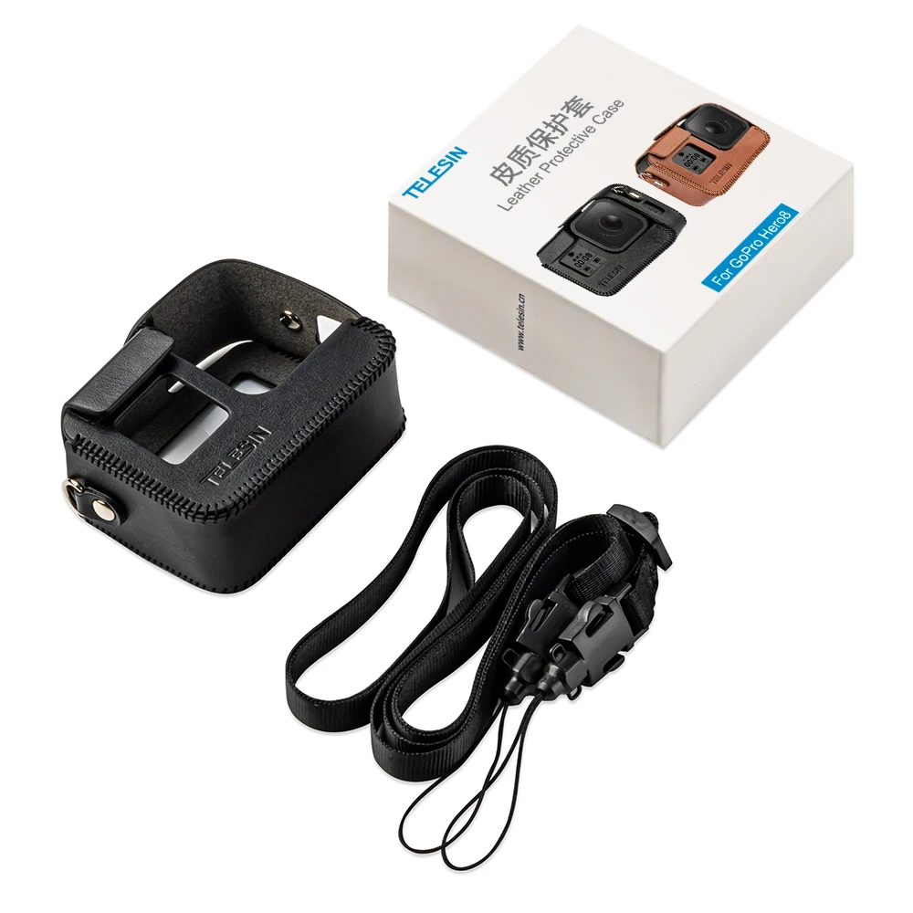 Чехол из ПУ кожи TELESIN для GoPro Hero 8 черная рамка 5 6 7 мини защита черный коричневый с