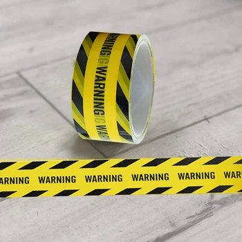 

33M Yellow Warning Slogan Floor Marking Tape Keep Distance Floor Warning Tape Universal For Public/car Parking Station