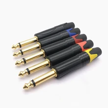 

5Pcs Mono Sophomore Core Jack 6.35mm With Gold Plated Colors Audio Connector 6.35 mm Plug High Quality