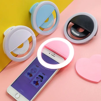 

Portable Selfie LED Camera Ring Flash Fill Light For Mobile Phone