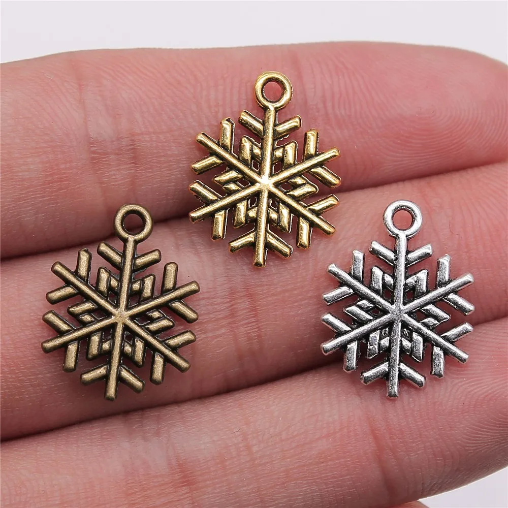 100PCs Silver Tone Acrylic Beads Snowflake X-mas Christmas Jewelry Findings DIY
