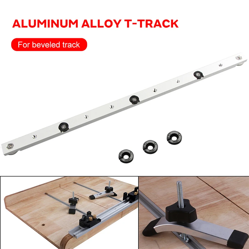

Silver Metal Hardware Pusher Miter Tool Bar T Tracks Portable Woodworking Modification T Slot Slider Beveled Track Chute